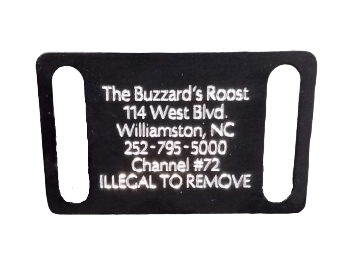 1" Slide-on Black Engraved Dog Name Plate Tags - Image 2