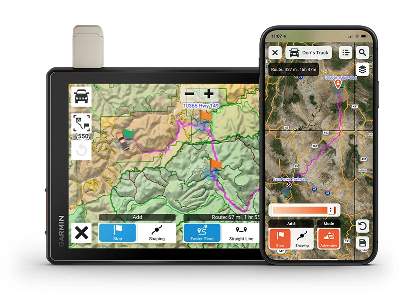 Route planner on both Garmin Tread XL and mobile app